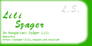 lili szager business card